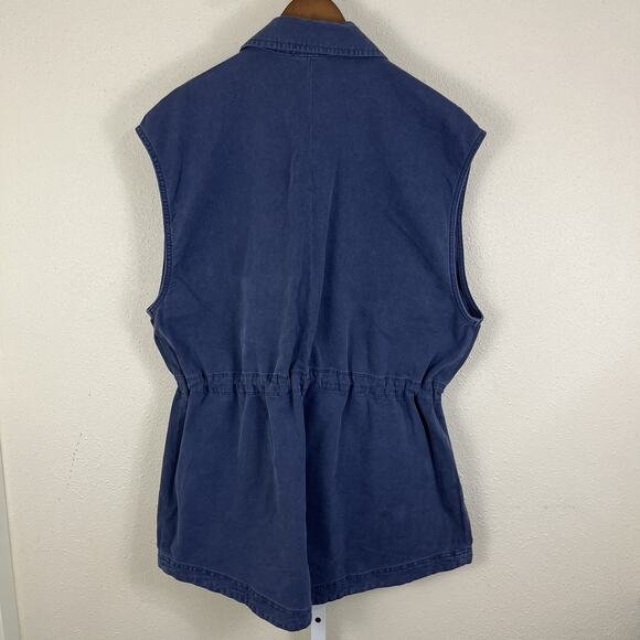 Offline by Aerie Military Vest Jacket Womens Size XL Blue Utility Cargo Snap - Picture 4 of 9